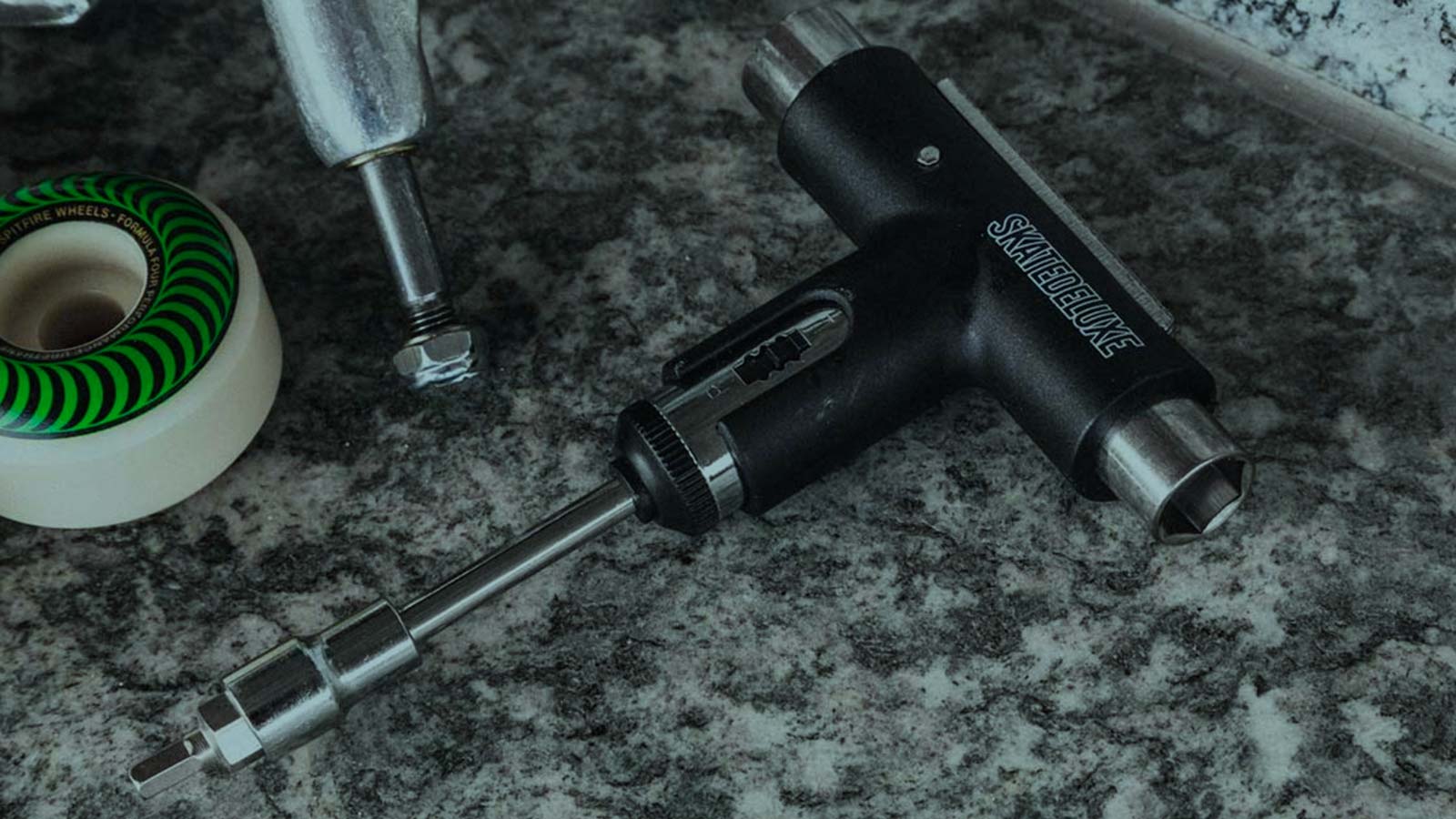 Skate truck. Skate wheel. Skate Tool. All the small but essential pieces that keep your board rolling smooth and lasting longer.