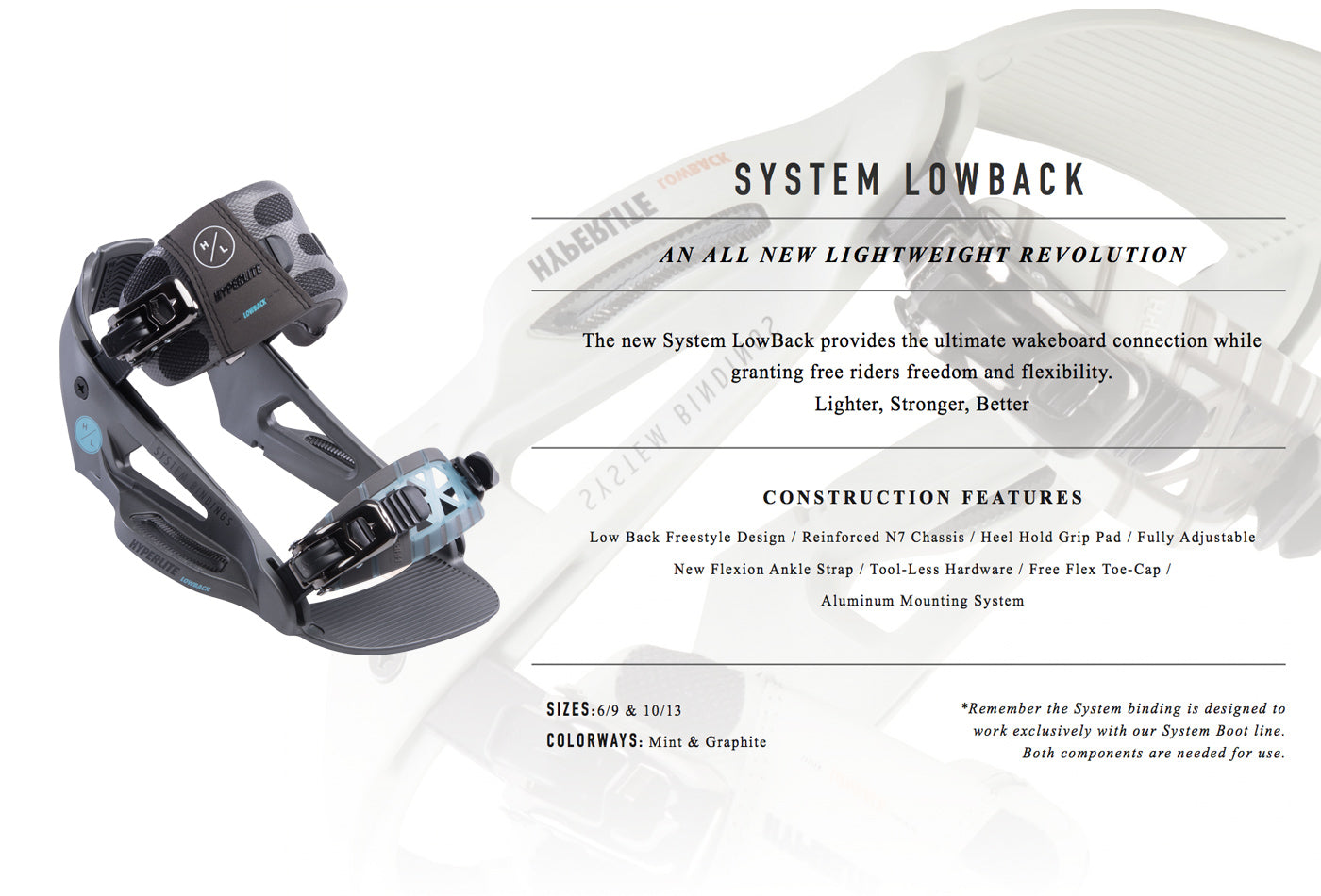 Hyperlite System Lowback Bindings – Black & White