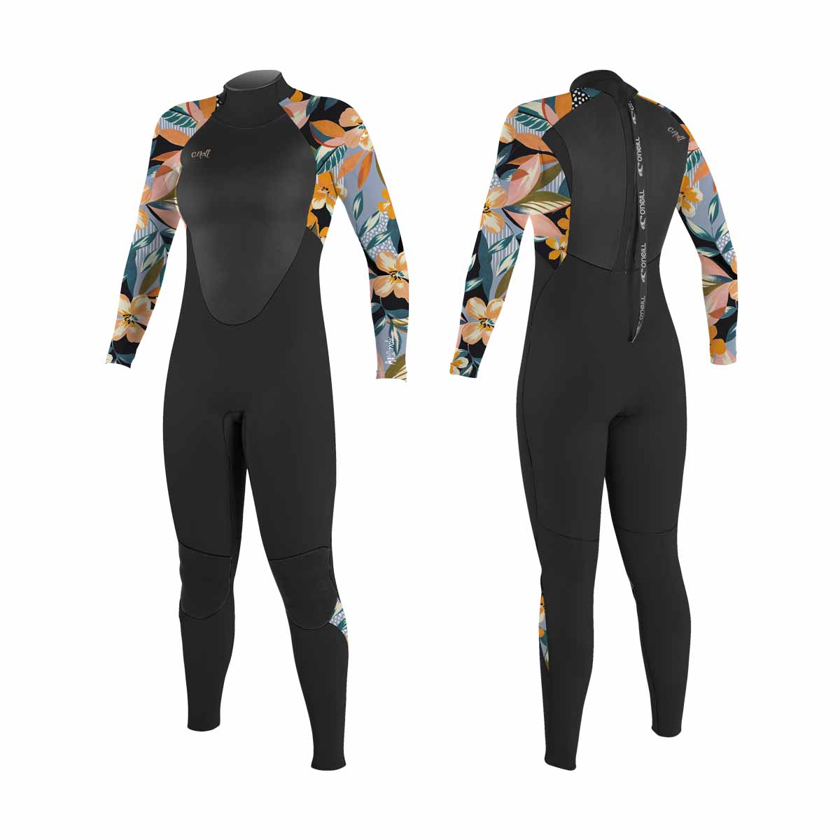 O'Neill Girls Epic 4/3 Back Zip Full Wetsuit – Demi Floral HW4