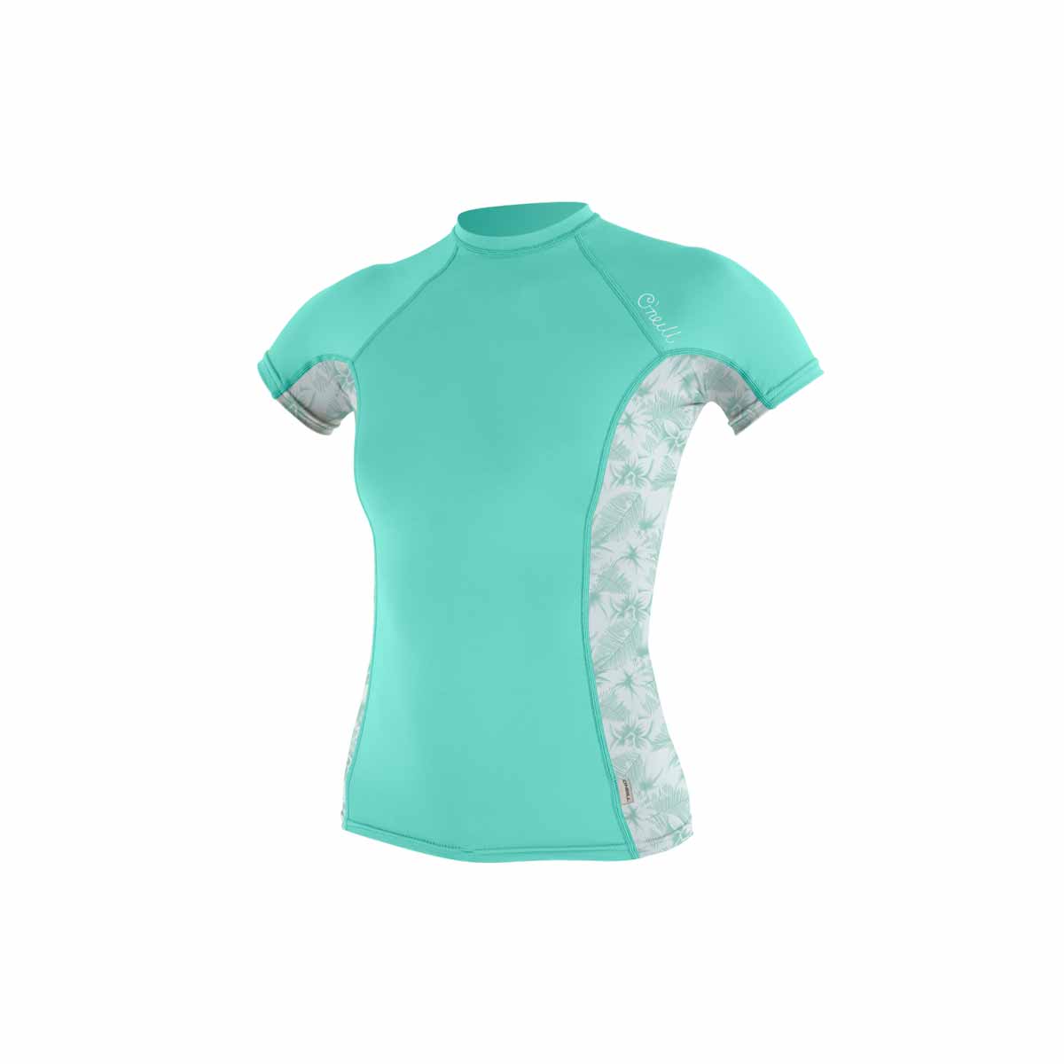 O'Neill WMS Side Print SS Crew Rash Guard – Opal / Mirage HX7