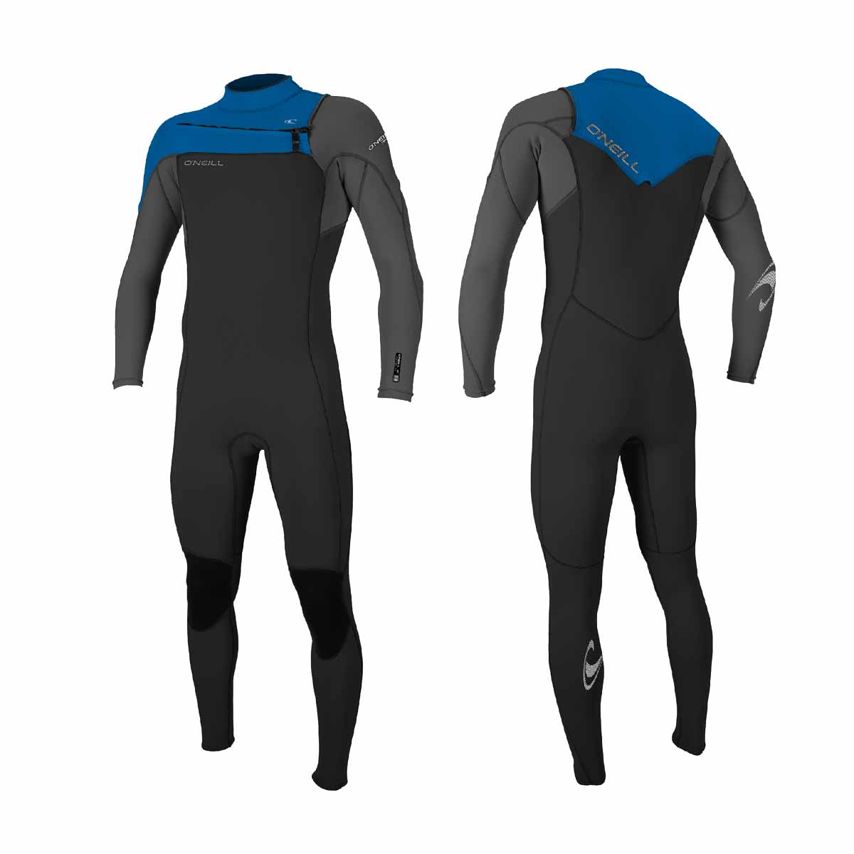 O'Neill Youth Hammer 3/2 mm Chest Zip Full Wetsuit – Black/Graph/Ocean EQ6