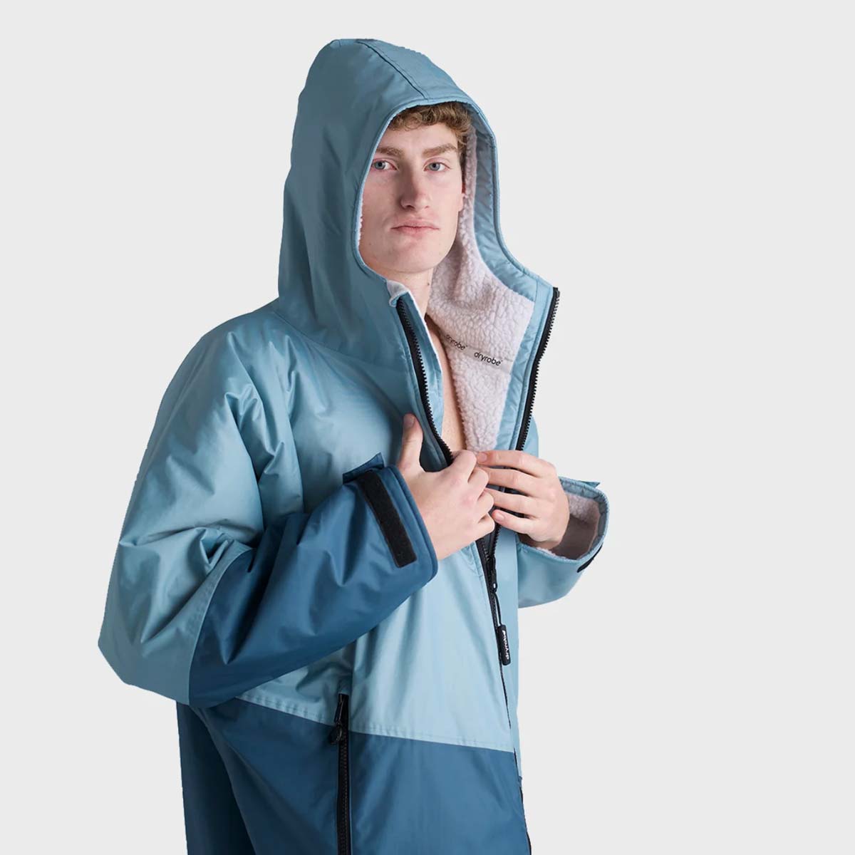 Dryrobe Advance Changing Robe Waterproof Jacket - Blue Light Grey