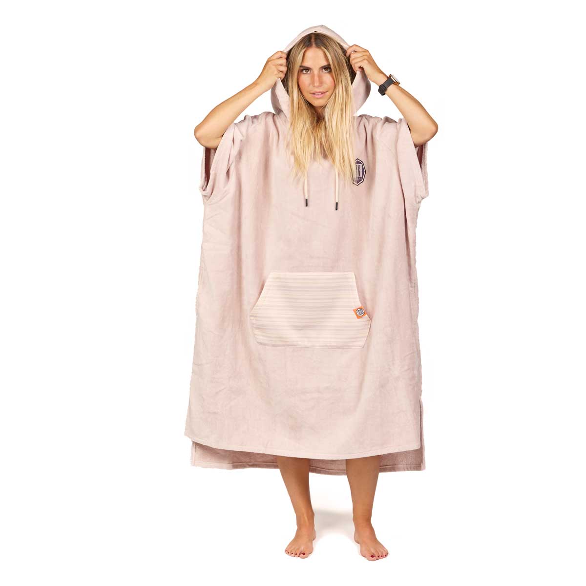 After Essentials High End Jacquard Poncho Towel – Dusty Rose