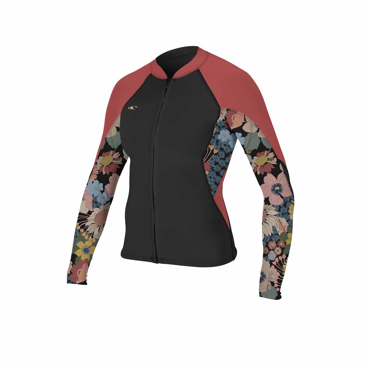 O'Neill Bahia Full Zip 1mm Jacket – Black Twiggy Tea Rose