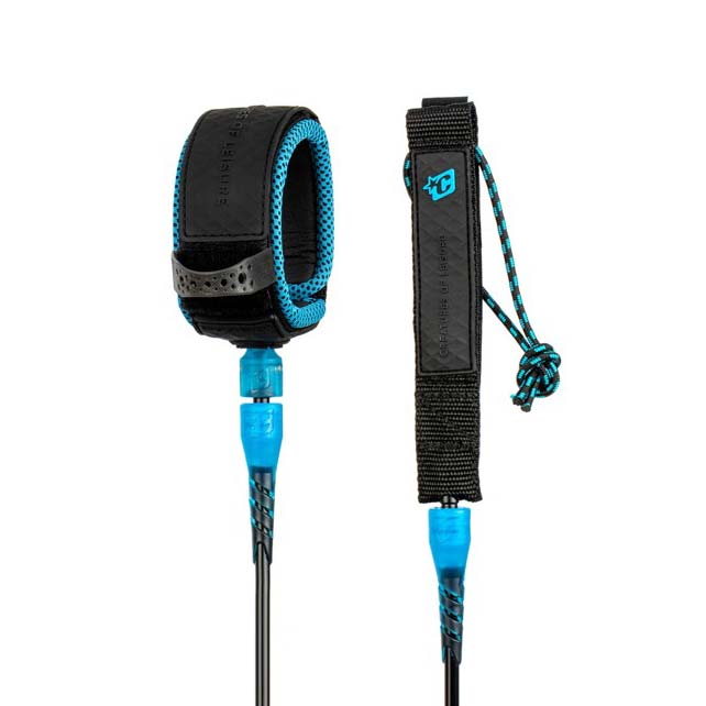 Creatures Reliance Comp 6 Surfboard Leash – Black Cyan