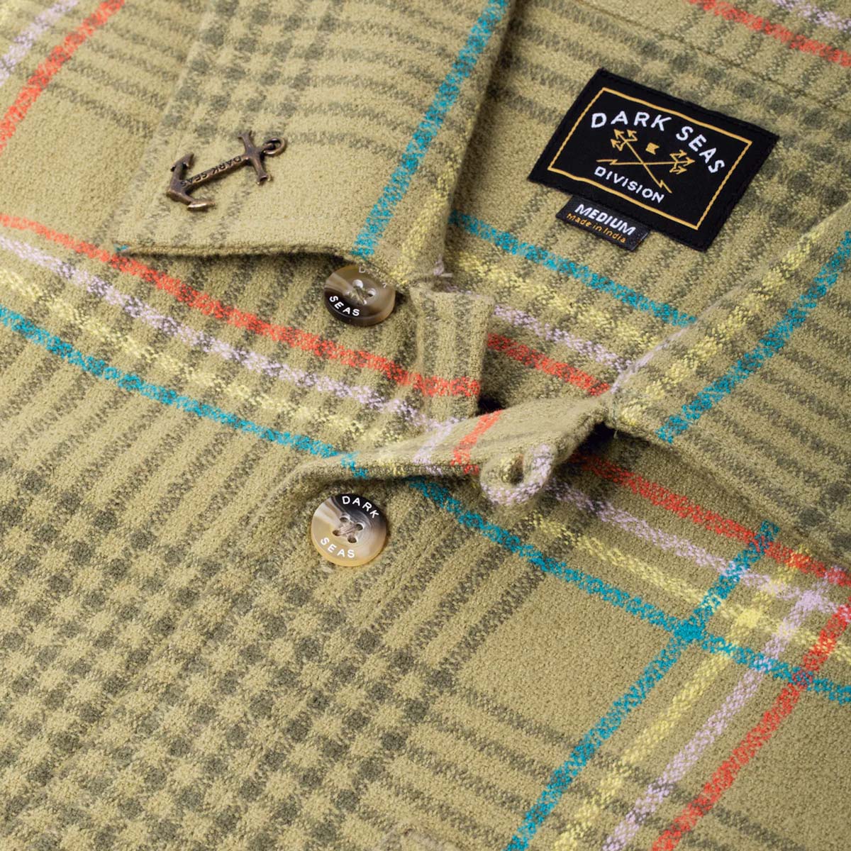 Dark Seas Blanton Woven Flannel Shirt – Olive