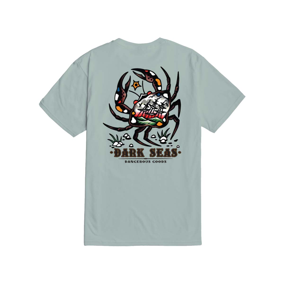 Dark Seas Crab King Premium S/S Tee – Dusty Blue