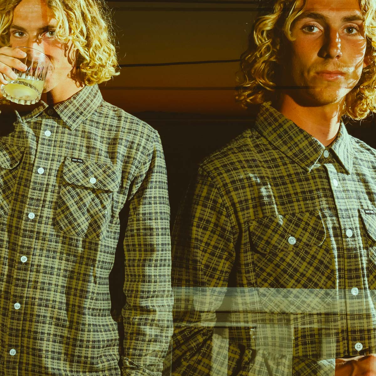Dark Seas Drake Flannel Shirt – Aloe/Black