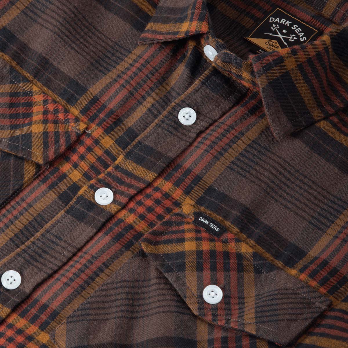 Dark Seas Newton Flannel Shirt – Brown/Black