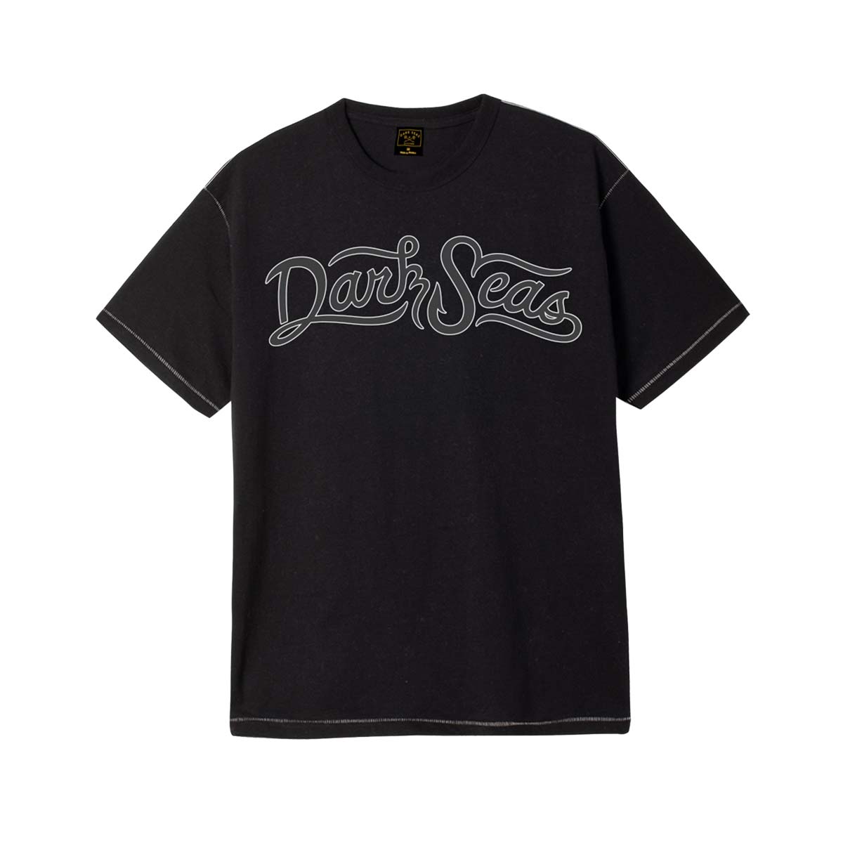 Dark Seas Symmetry Contrast Stitch Tee – Black