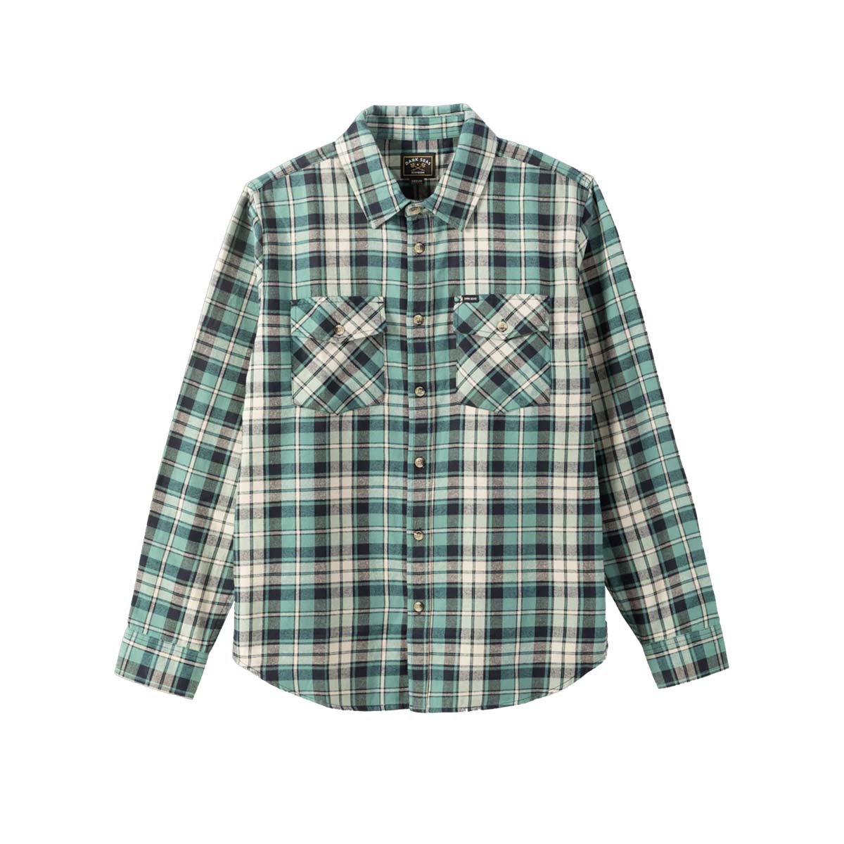 Dark Seas Tanglewood Woven Flannel Shirt – White/Blue