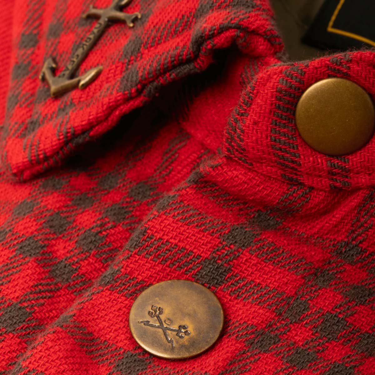 Dark Seas Zilker Woven Flannel Jacket – Red