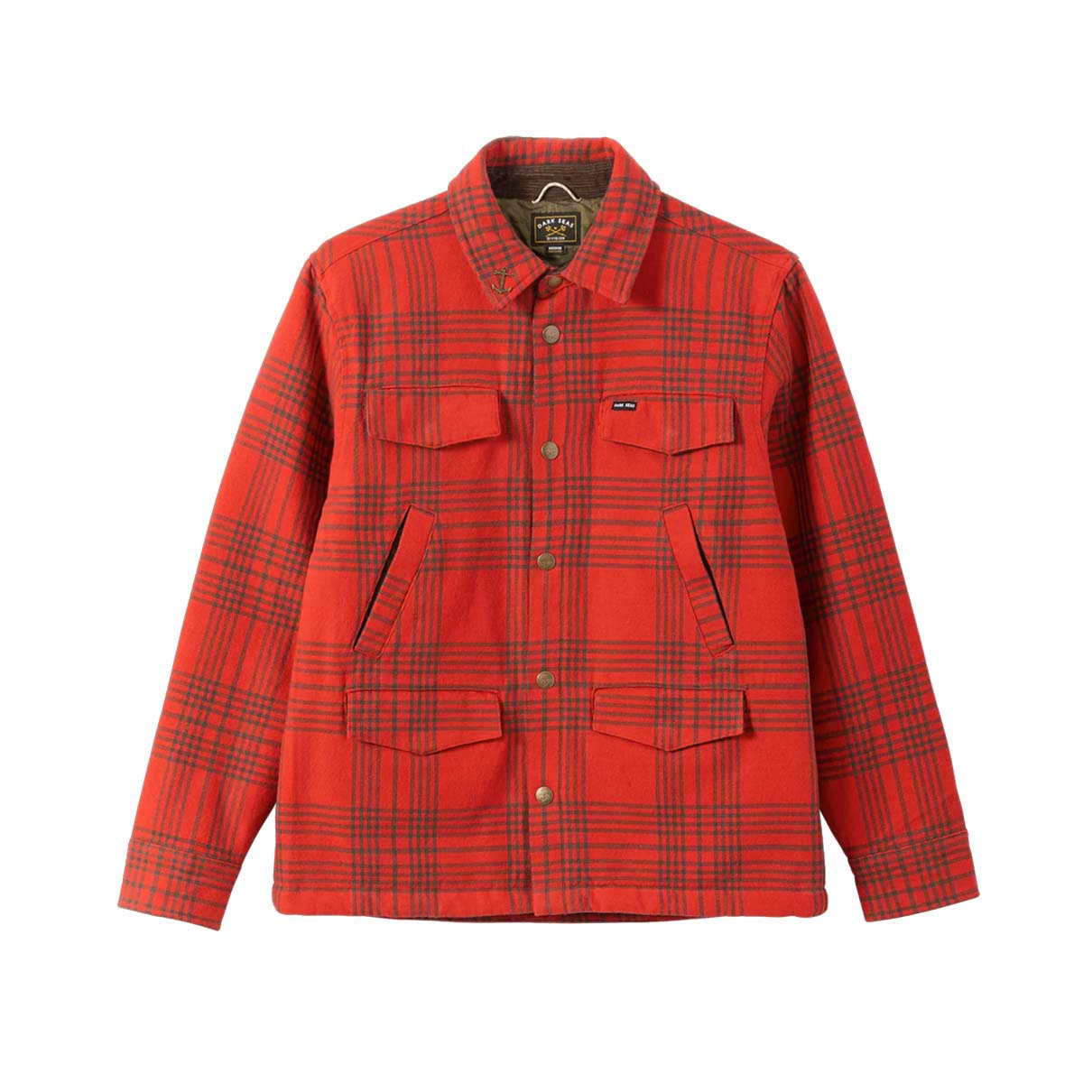 Dark Seas Zilker Woven Flannel Jacket – Red