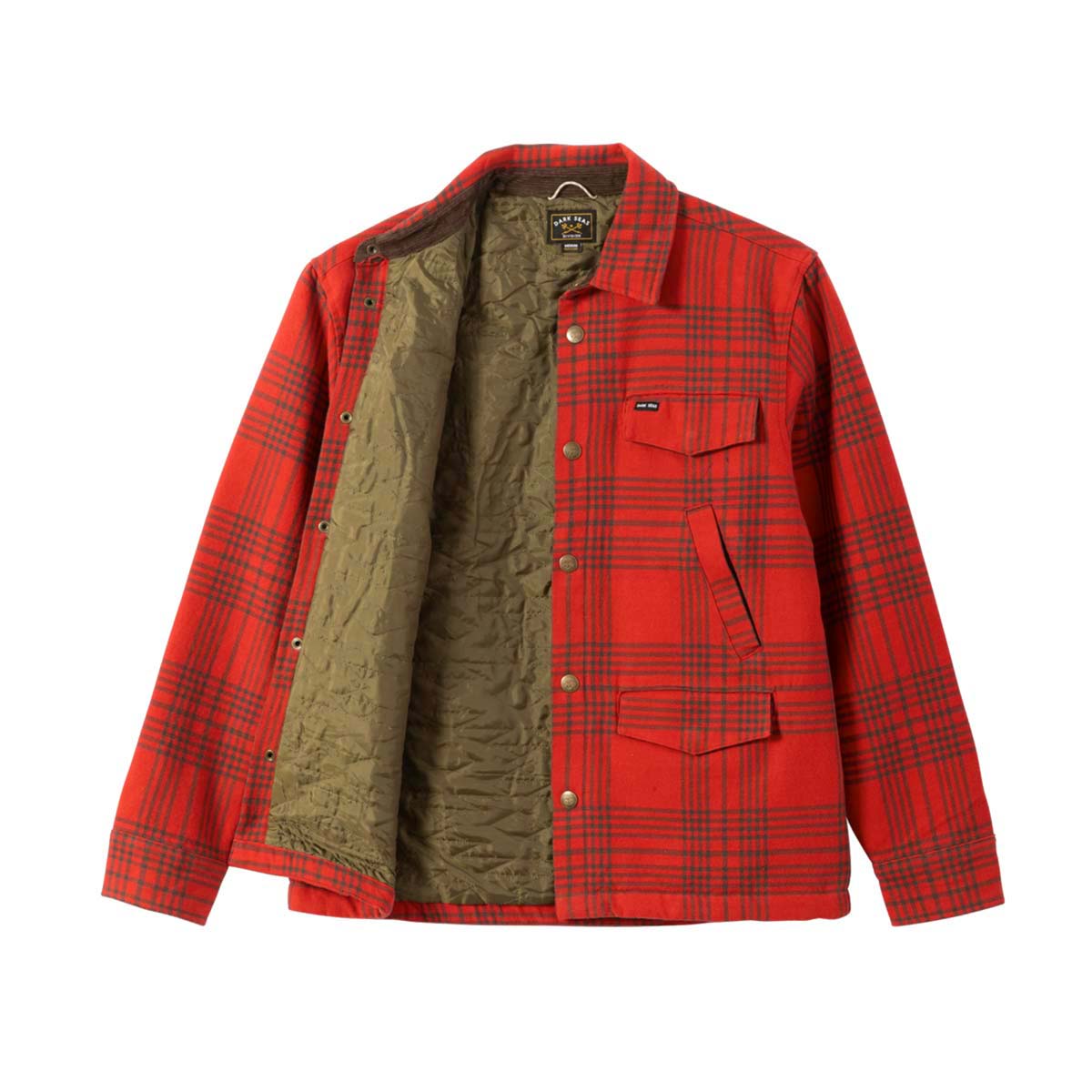 Dark Seas Zilker Woven Flannel Jacket – Red