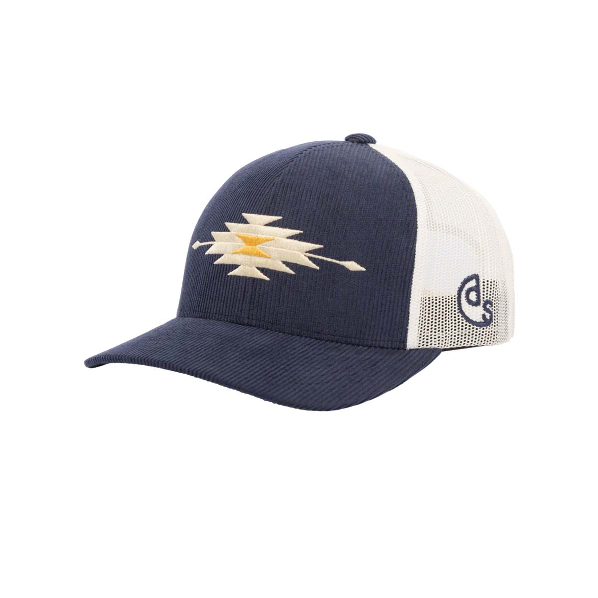 Dark Seas Tucker Corduroy Trucker Cap – Navy/White