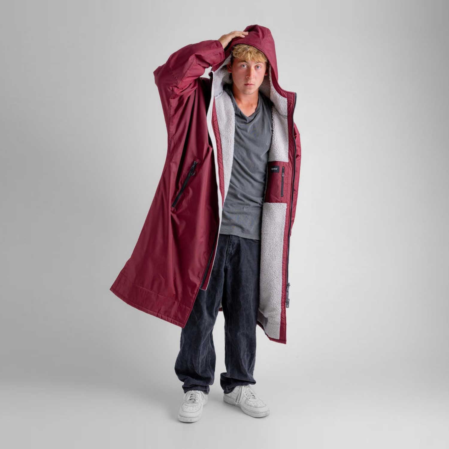 Dryrobe Advance Changing Robe Waterproof Jacket - Burgundy Grey