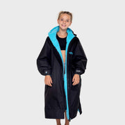 Dryrobe Advance Kids Changing Robe Waterproof Jacket - Black Blue