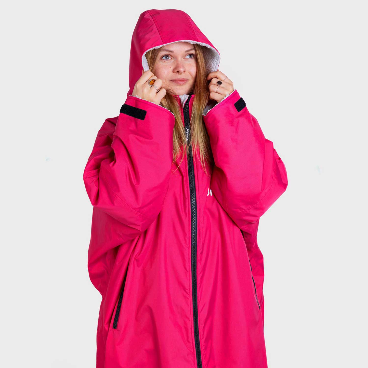 Dryrobe Advance Changing Robe Waterproof Jacket - Pink Light Grey