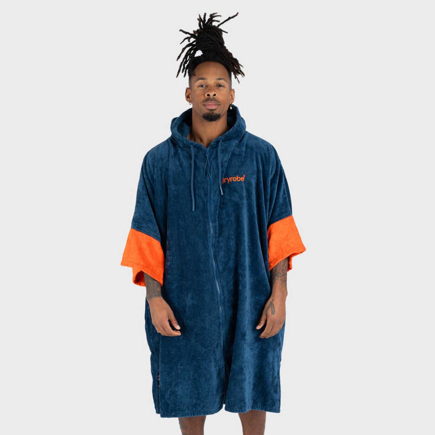 Dryrobe Full-Zip Organic Towel Changing Robe - Blue Orange
