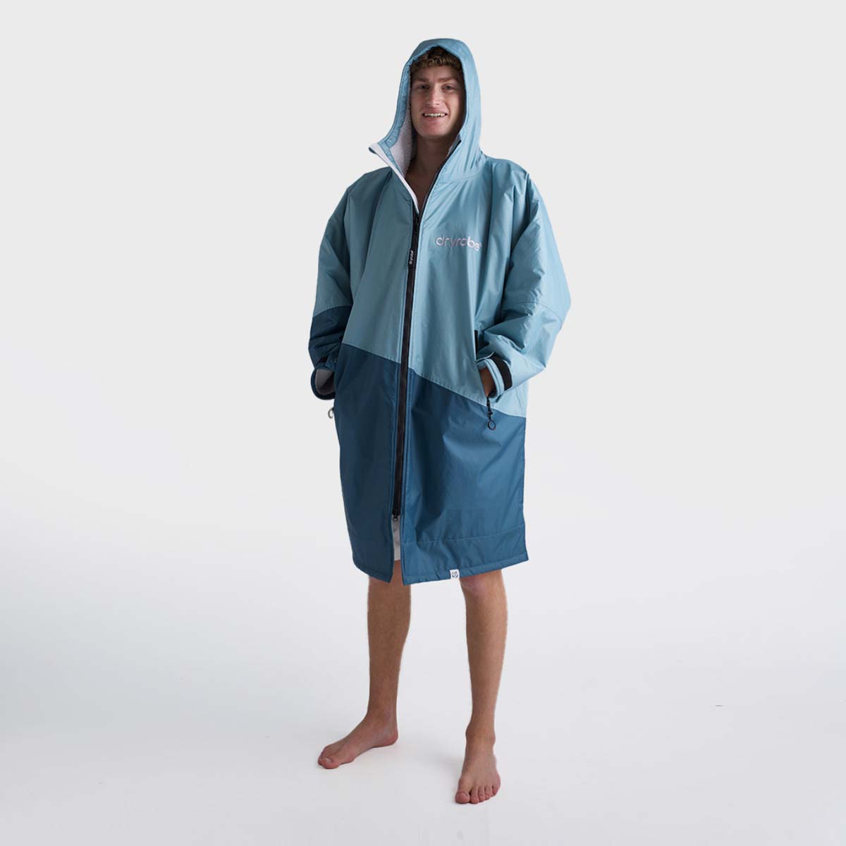 Dryrobe Advance Changing Robe Waterproof Jacket - Blue Light Grey