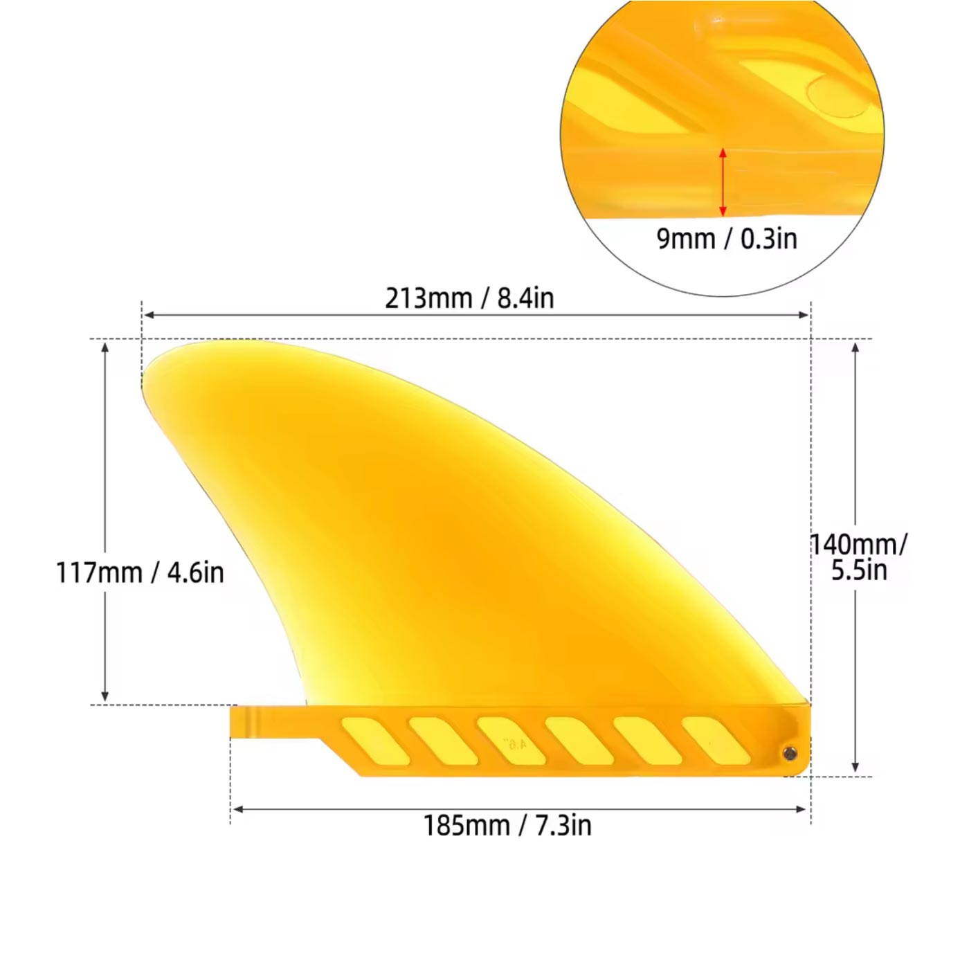 Elastic SUP fin for shallow water Eurofin 4.6 US Finbox – Green