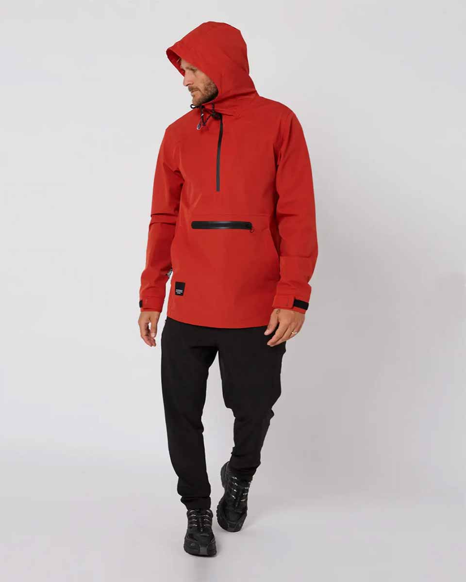 Follow Layer Outer Spray Anorak Jacket - Dirty Red