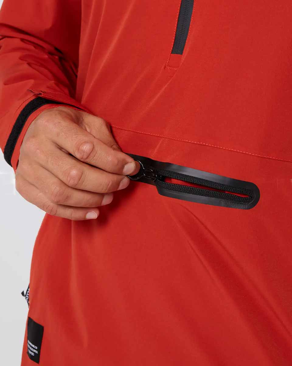 Follow Layer Outer Spray Anorak Jacket - Dirty Red