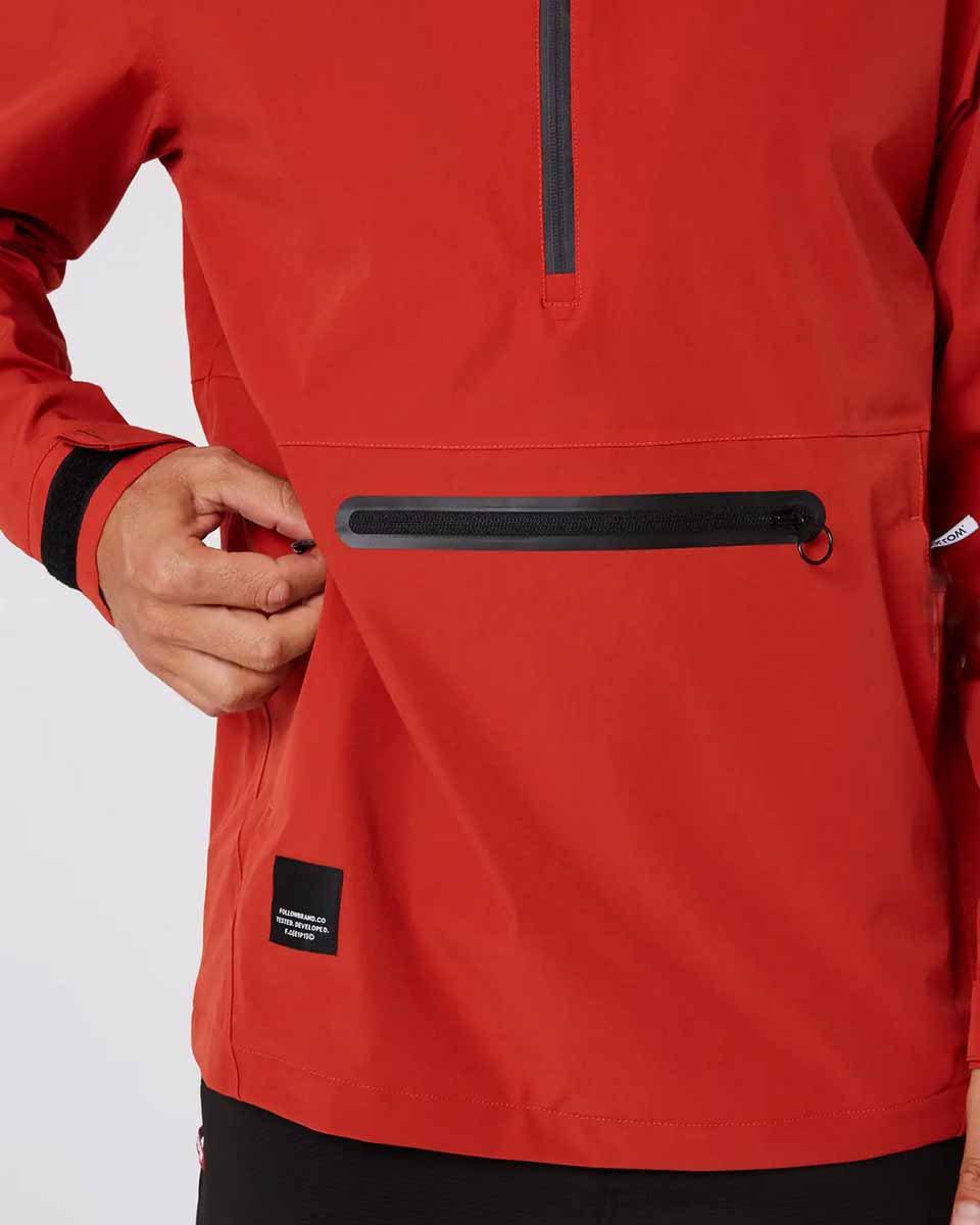 Follow Layer Outer Spray Anorak Jacket - Dirty Red