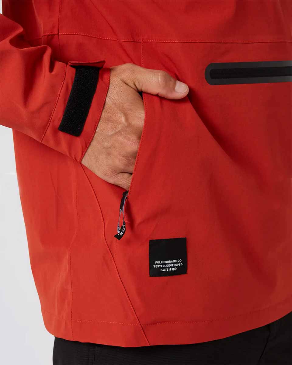 Follow Layer Outer Spray Anorak Jacket - Dirty Red