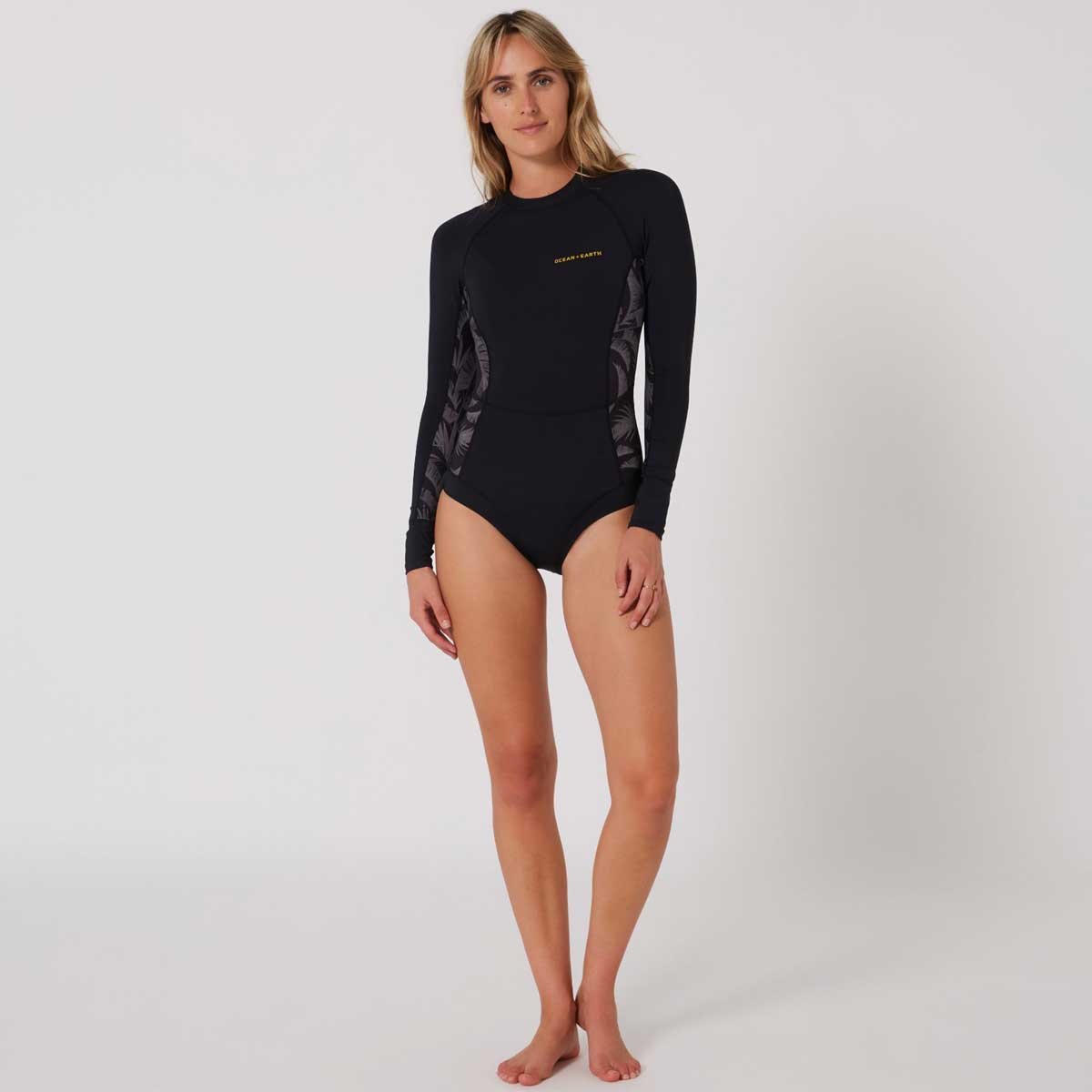 Ocean & Earth Ladies Oceana L/S Back Zip Lycra Suit – Black