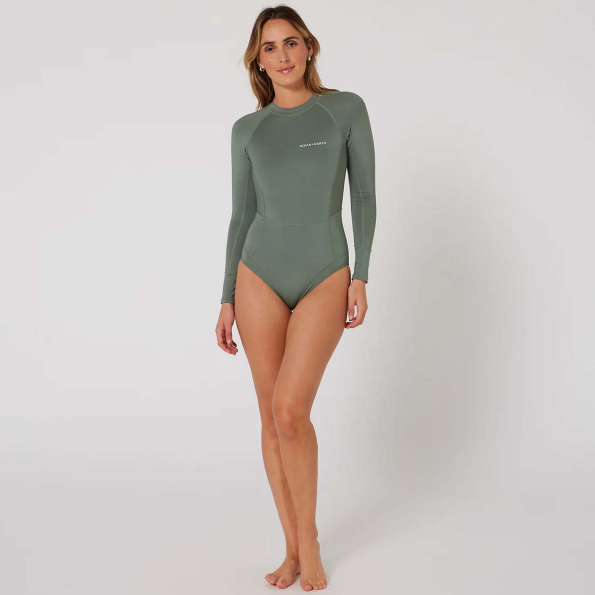Ocean & Earth Ladies Oceana L/S Back Zip Lycra Surf Suit – Olive
