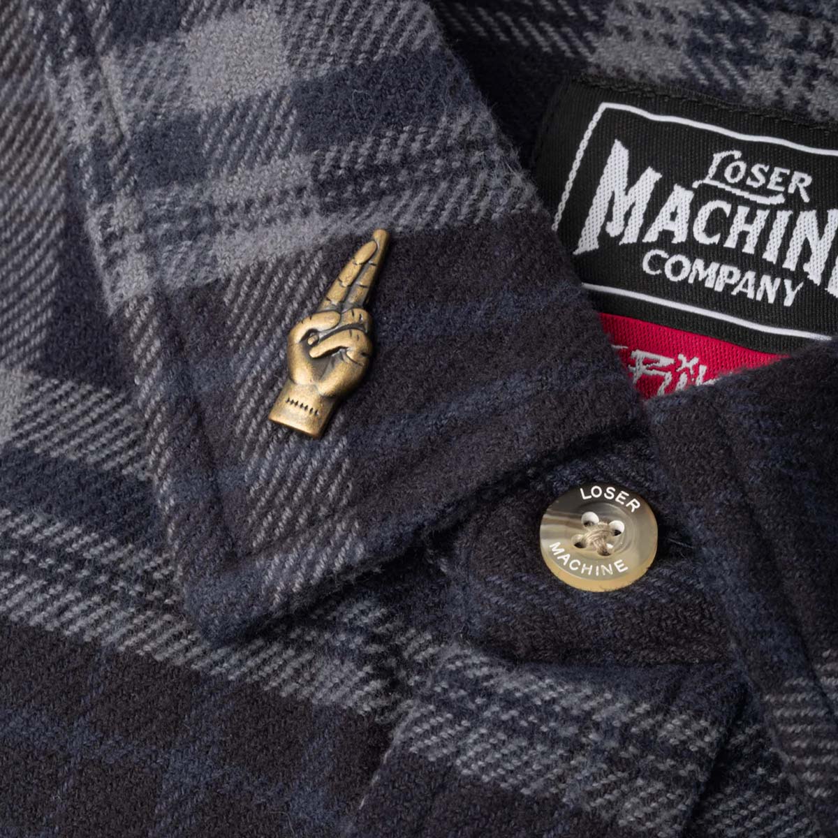 Loser Machine Step Up Woven Flannel Shirt – Black/Navy