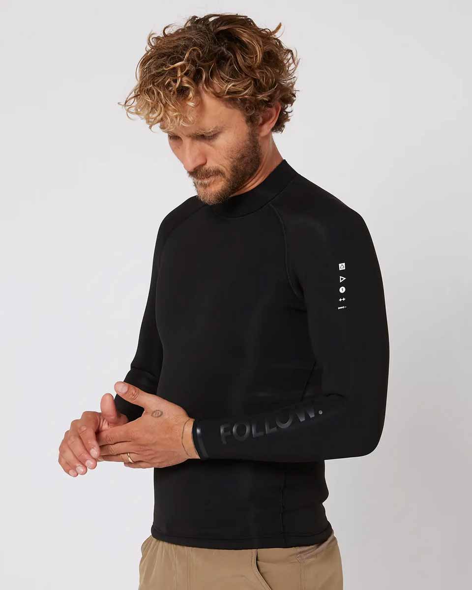 Follow P1 2mm Wetty Top – Black