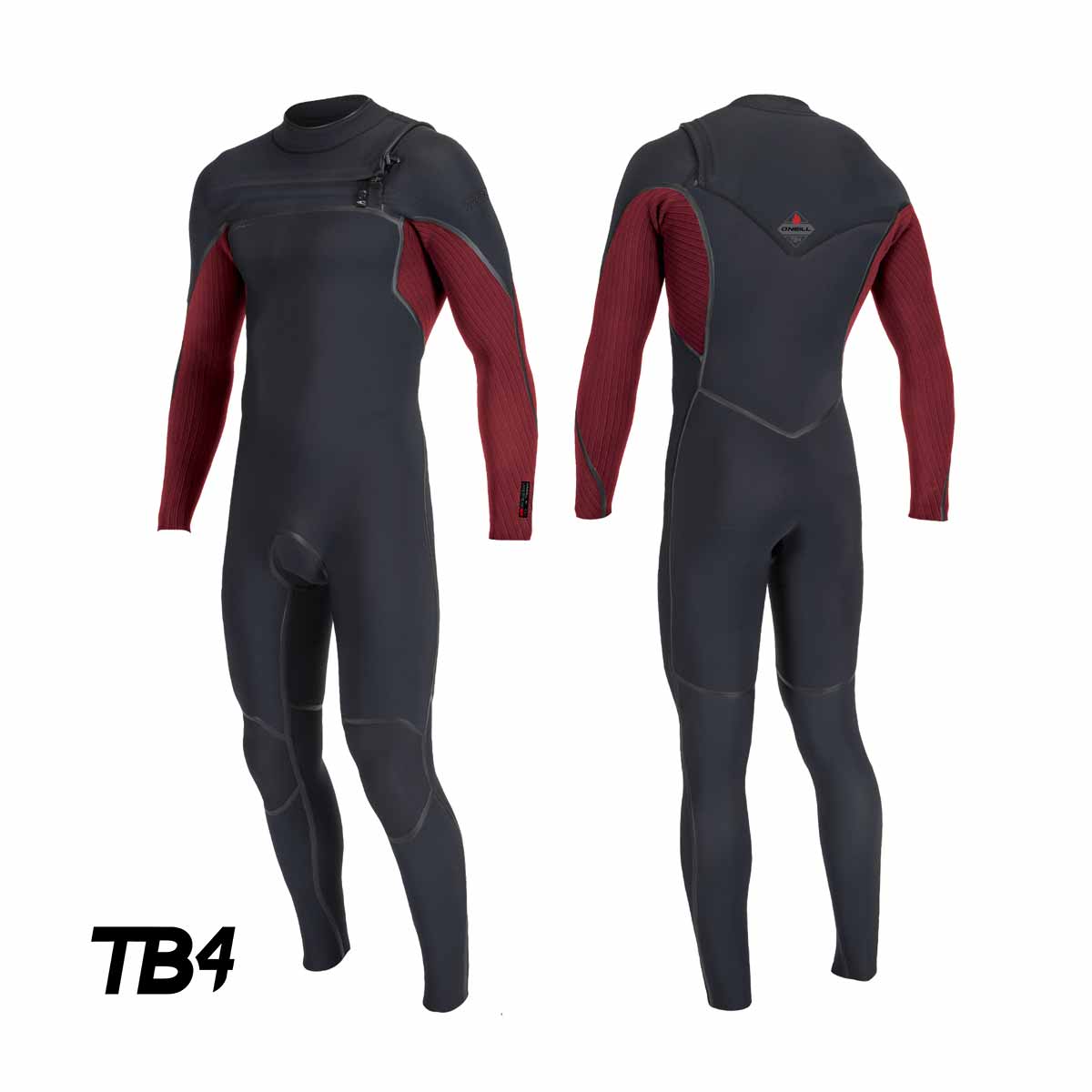 Wetsuit O'Neill Hyperfreak Fire 5/4+ mm Chest Zip – Dark Red F96