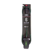 Ocean & Earth Premium One-XT 6ft Leash – Black/Lime