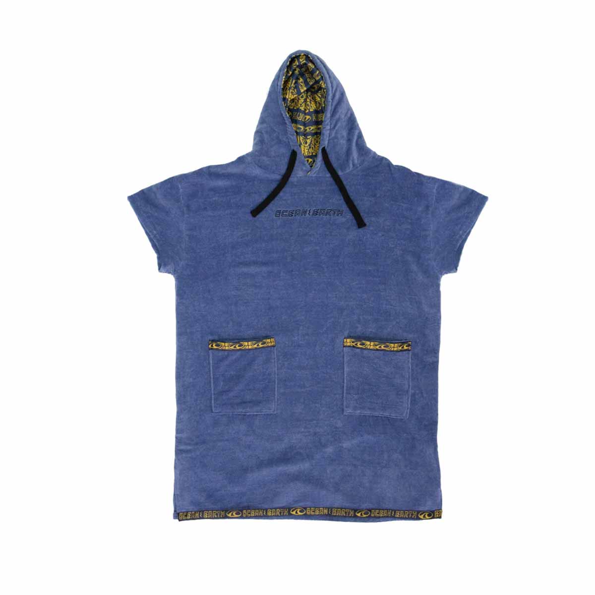 Ocean & Earth Strike Hooded Poncho – Blue