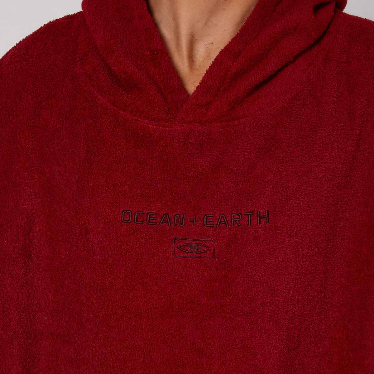 Ocean & Earth Terry Hooded Poncho – Latvian Red