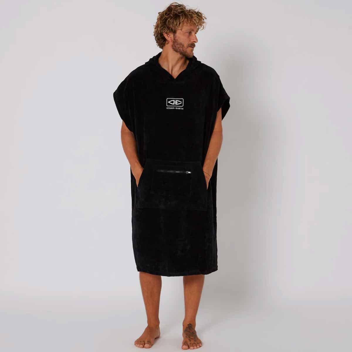 Ocean & Earth Corp Hooded Towel Poncho - Black