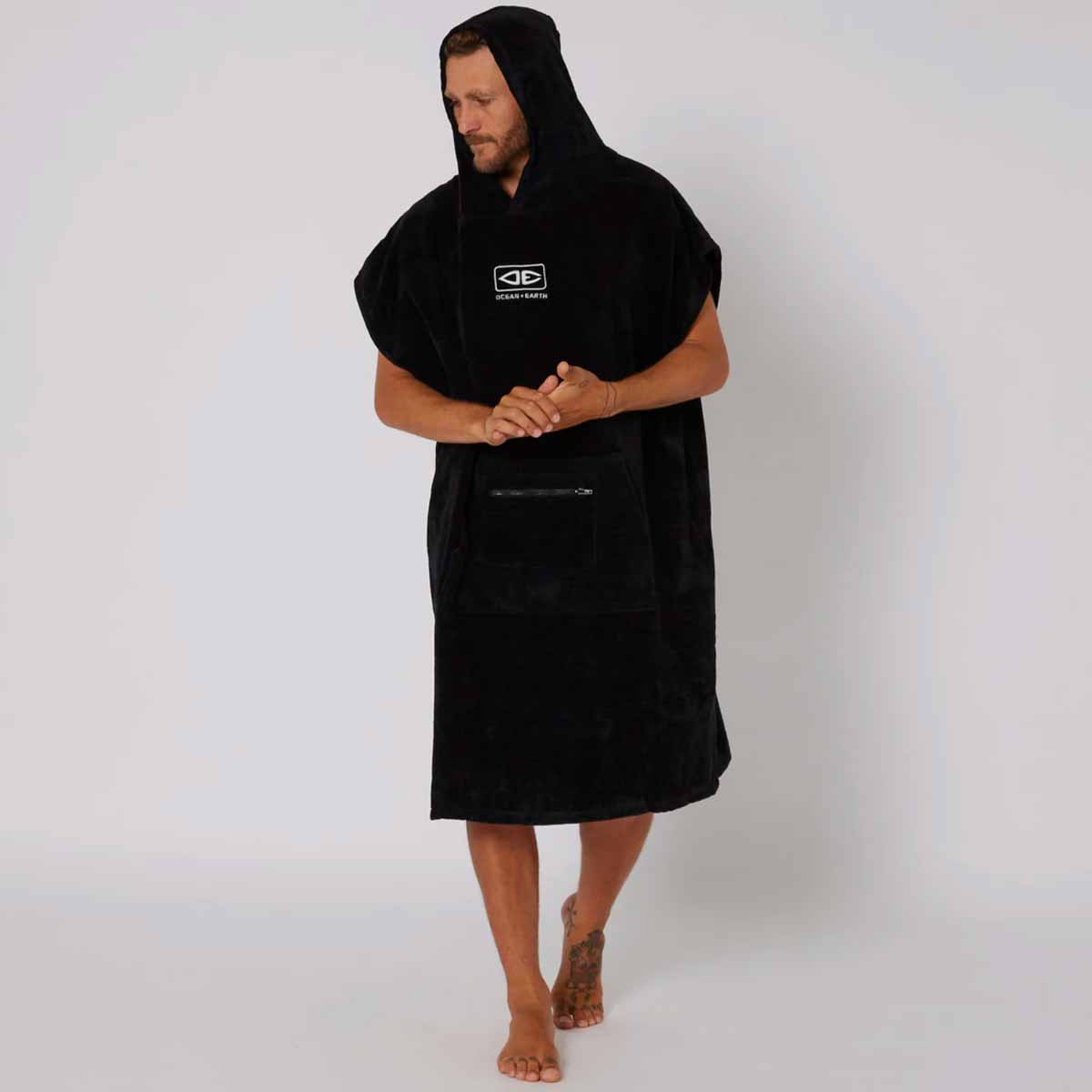 Ocean & Earth Corp Hooded Towel Poncho - Black