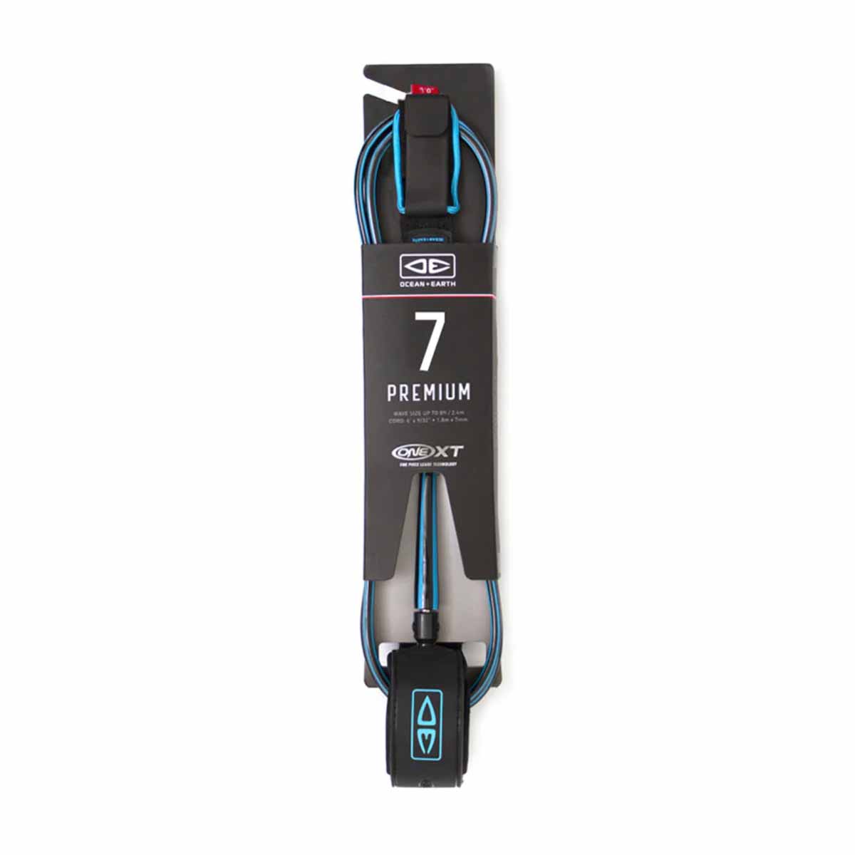 Ocean & Earth Premium One-XT 7ft Leash – Black/Blue