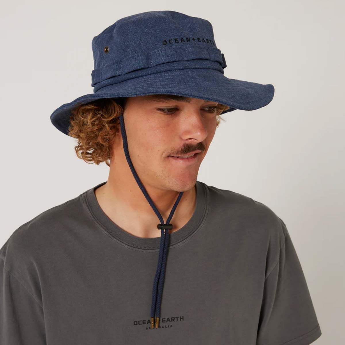 Ocean and Earth Wide Brim Hat – Petrol Blue