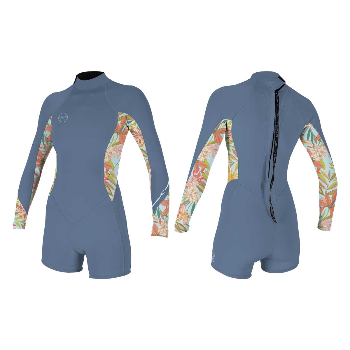 O'Neill Wms Bahia 2/1 Back Zip L/S Spring Wetsuit – Infinity/Dahlia IH3