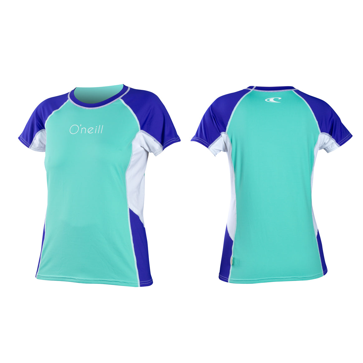 O'Neill WMS Color Block SS Rash Tee likras krekls – zils/zaļš