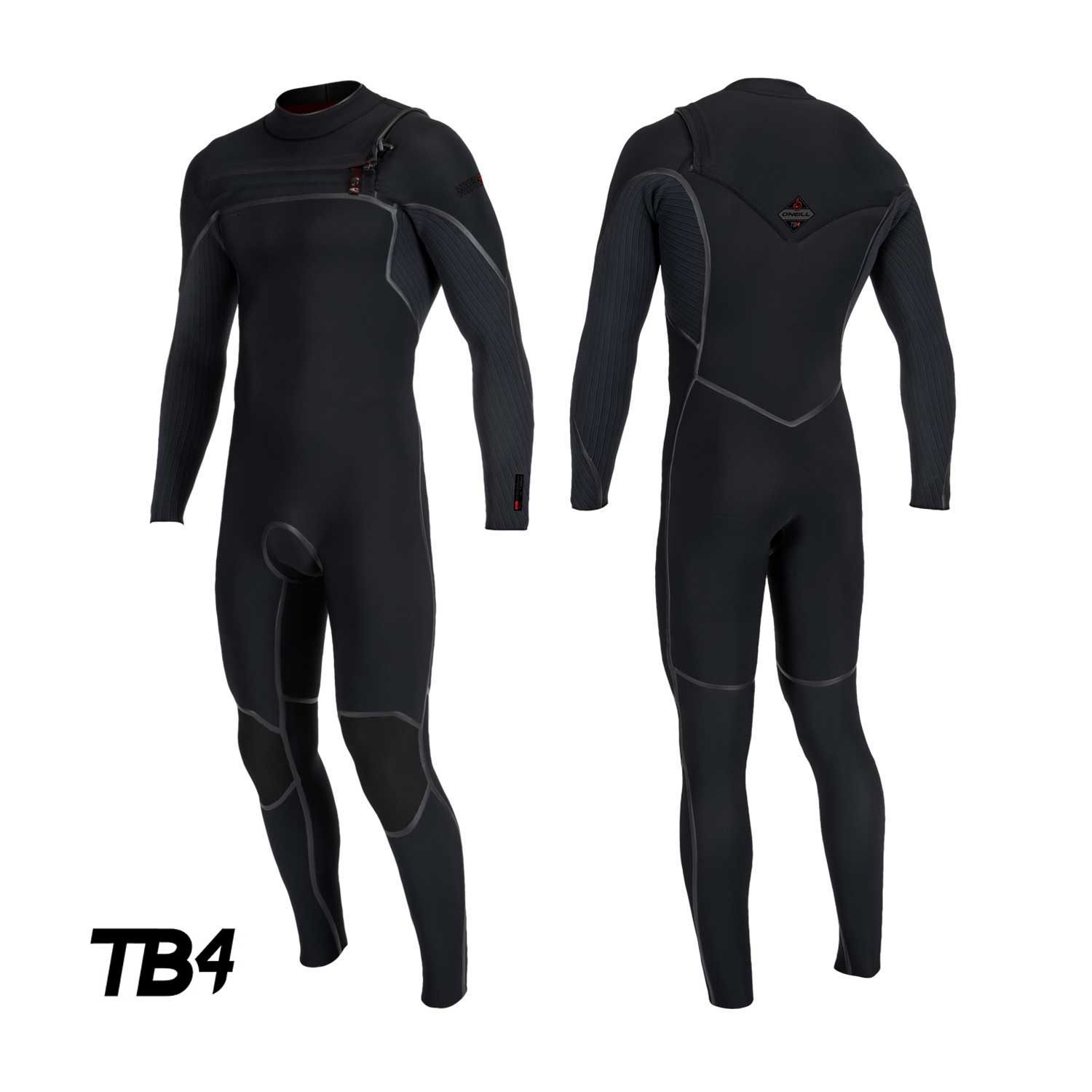 O'Neill Hyperfreak Fire 5/4+ mm Chest Zip Wetsuit – Black A00