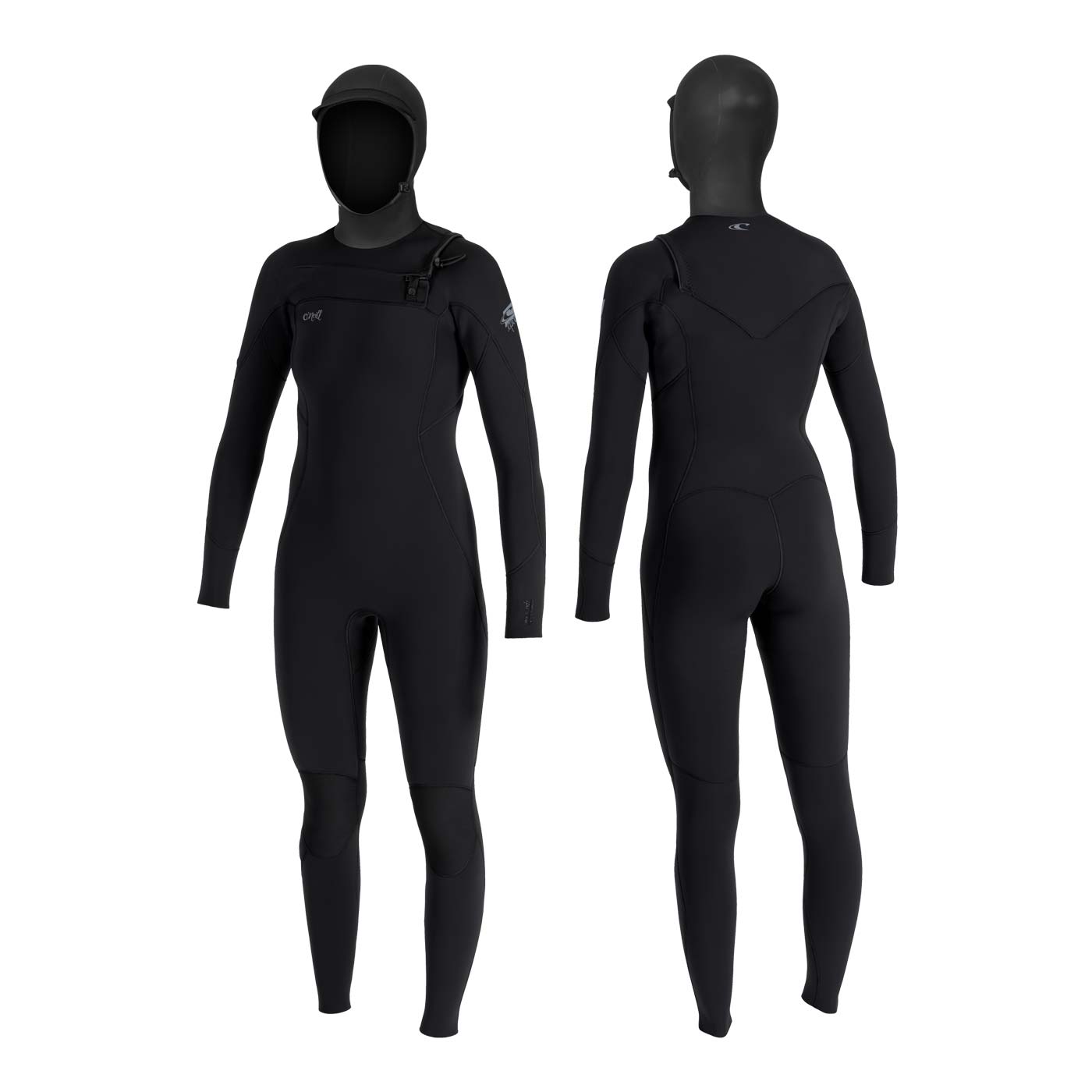 O'Neill WMS Epic 6/4mm Chest Zip W/Hood wetsuit – Black A05