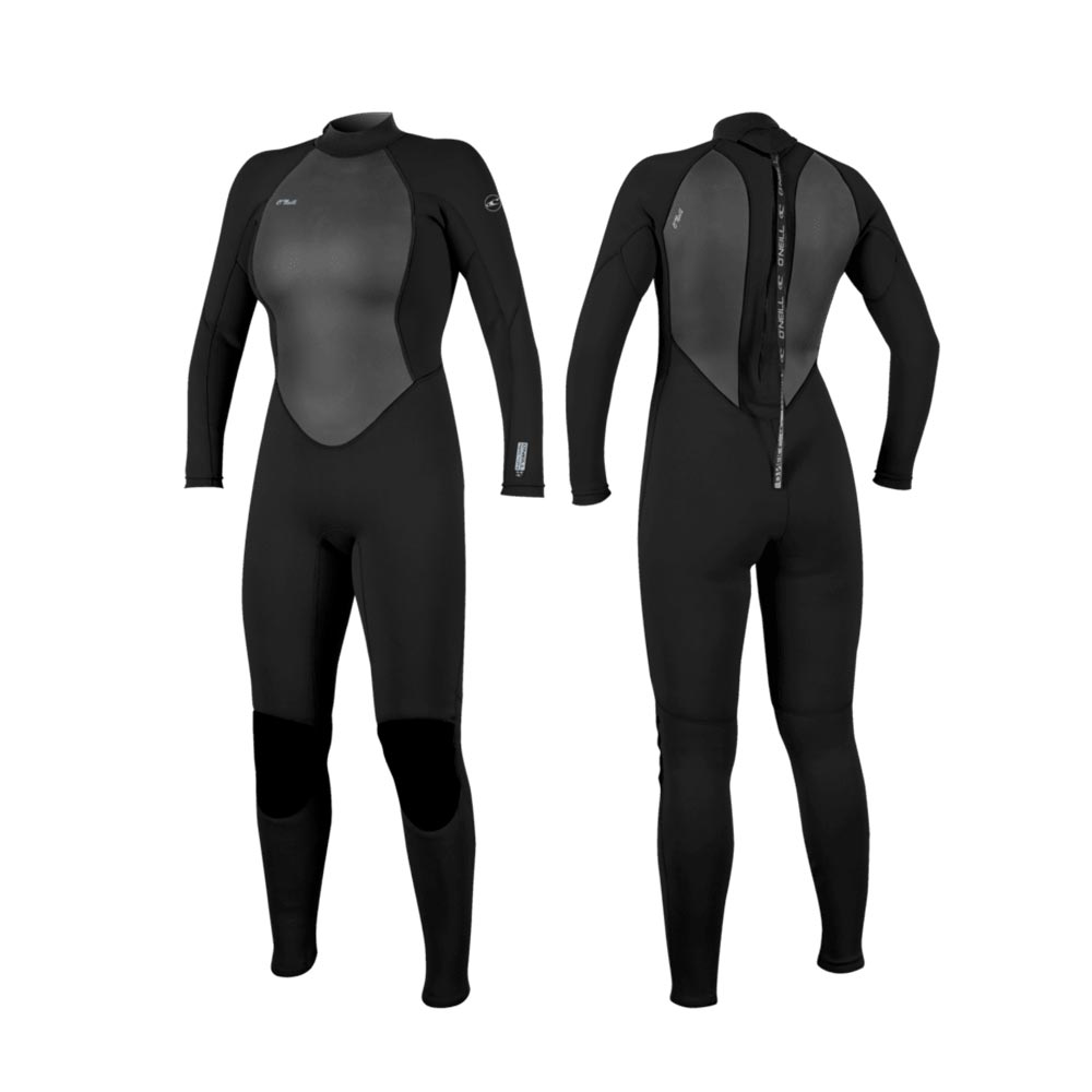 O'Neill Wms Reactor-2 3/2 Back Zip Full Wetsuit – Black A00