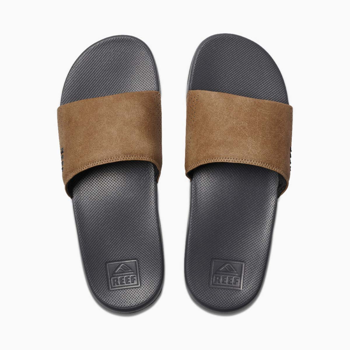 Reef Men's One Slide Sandals – Gray/Tan