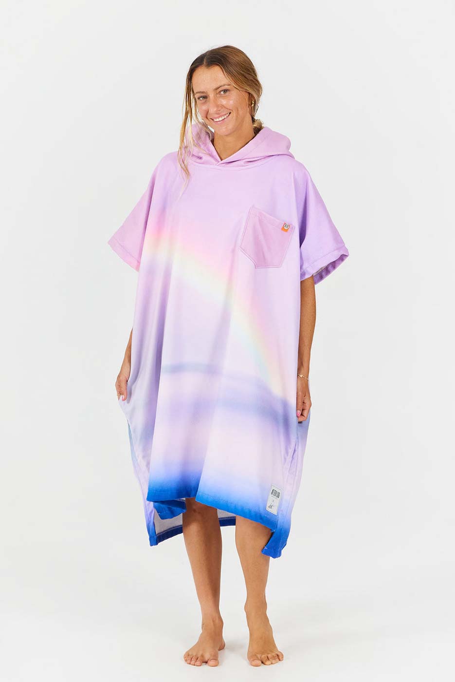 After Essentials Photograph Series Poncho Towel with Tote Bag – Rainbow