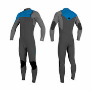 O’Neill Youth Hyperfreak 4/3+ Chest Zip Full Wetsuit – Grap/Smoke/Baliblu HT6
