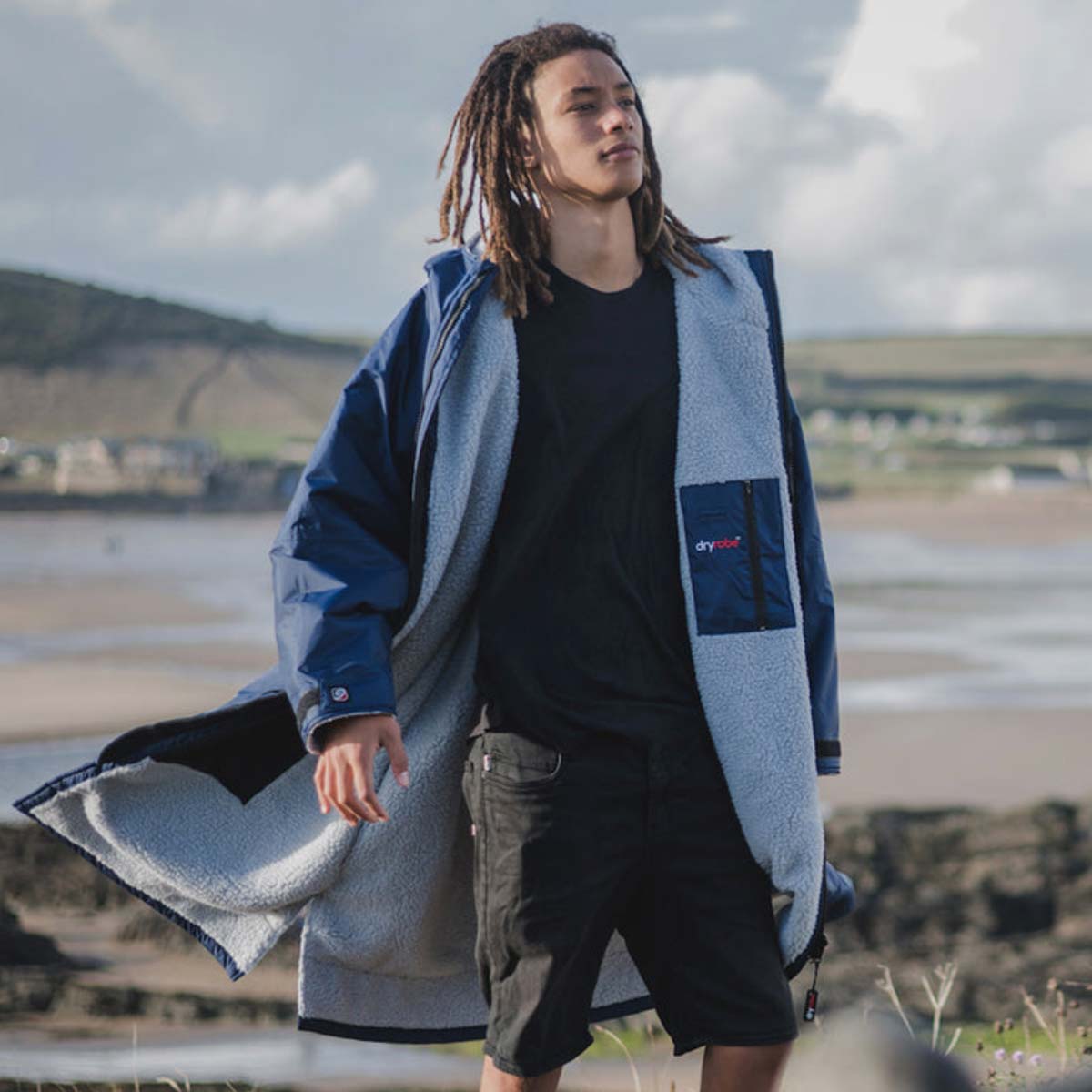 Dryrobe Advance Changing Robe Waterproof Jacket - Navy Grey